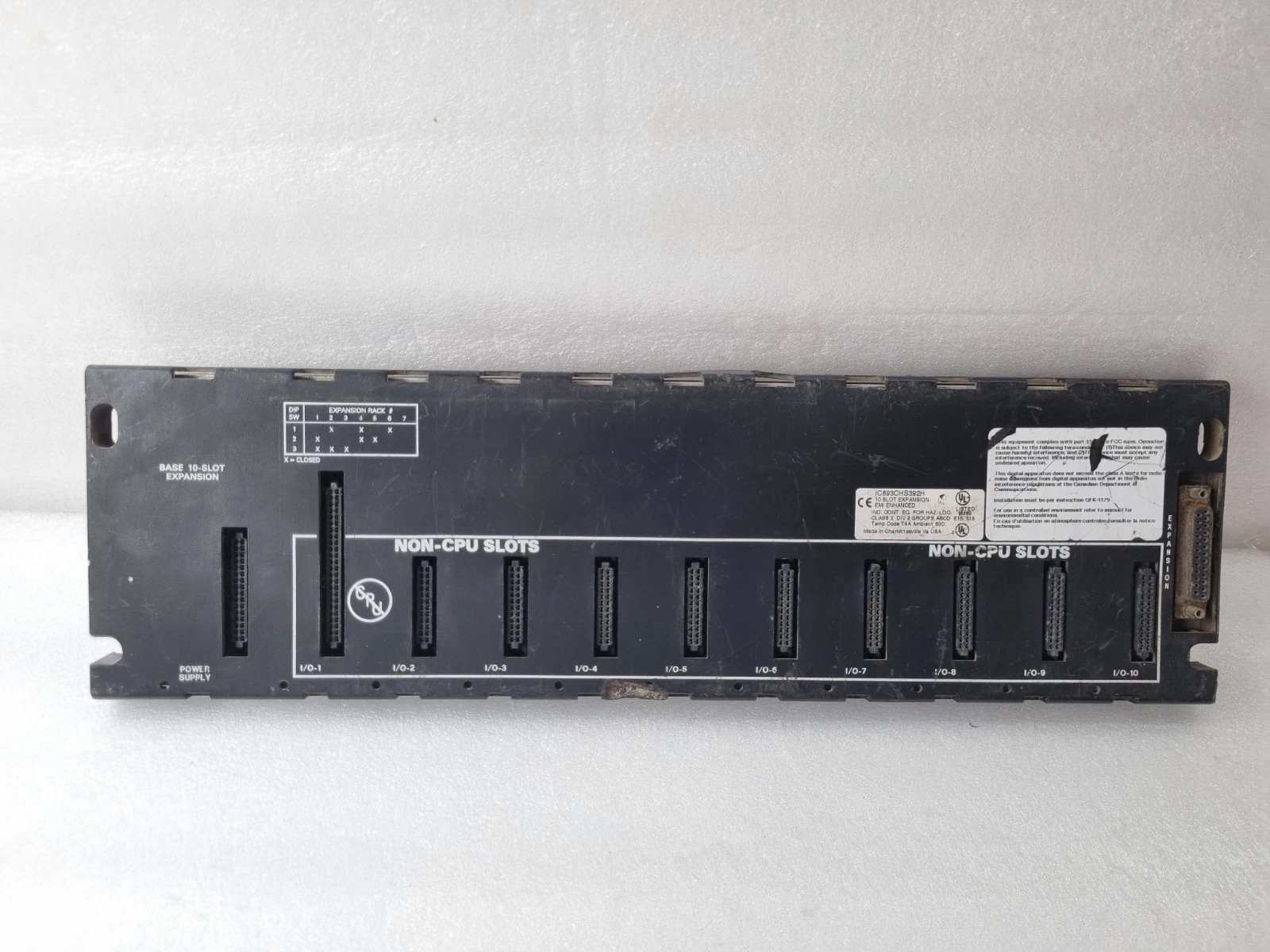 GE FANUC IC693CHS392H 10-SLOT EXPANSION BASE SERIES 90-30 PLC RACK MADE-USA